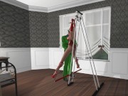 Red Witch Superheroine in Pantyhose Bondage Session With the Riddler