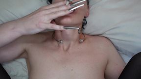 trans beauty allysa etain smokes cigarette while taking cock