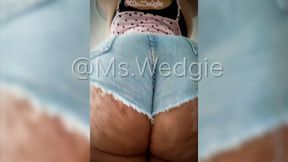 Her Ass is Eating Her Jean Shorts