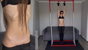 Nastya was turned into a real doll and hung by her hands on a crossbar (custom video)