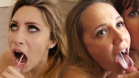 James Deen Sandwiched Between Rosalyn Sphinx and August Ames, Blasted with Massive Loads in HD Threesome