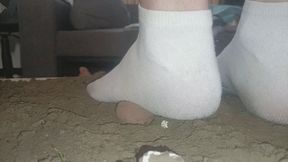 trample cock in white dirty socks