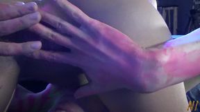 home party with dildo - lola shine and stacy bloom lesbian fun.