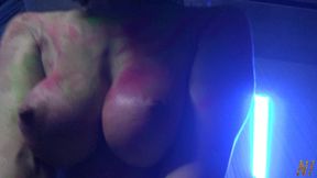 home party with dildo - lola shine and stacy bloom lesbian fun.