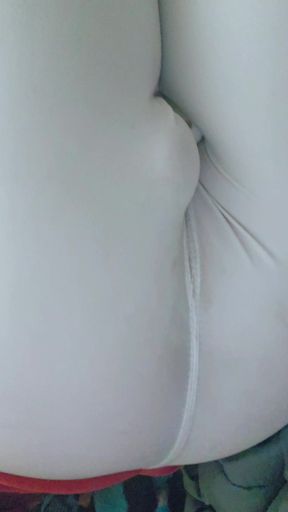Cum Through White Nike Leggings Using a Vibrator Bullet