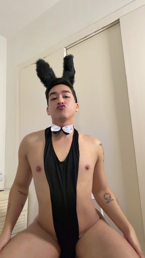 Cute Femboy Bunny Seducing
