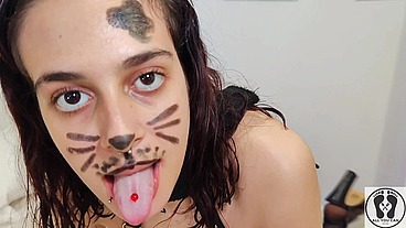 SLUT PLAY FETISH GASPING BARKING NIPPLE CLAMP CHAIN
