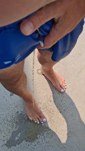 Pissing on my own feet and showing them off after