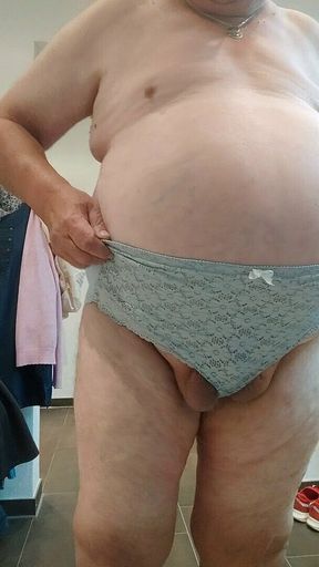 Belted in Wifes Light Blue Panty