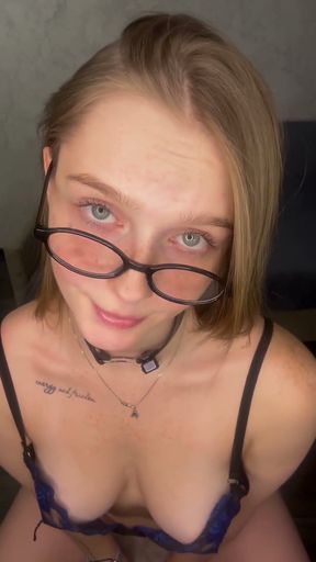 Your Teacher Flirts with You and Sucks a Dildo