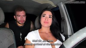 Silvana Lee gives Brian Evans steamy blowjobs and rough sex in the car ride