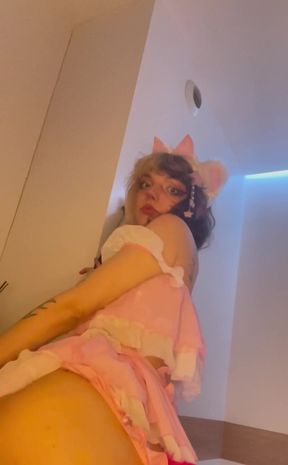 Cute Teen in Pink Lingerie Short Video