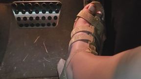 I go on a quick drive in my Hellcat in my sparkly gold high heels!!!