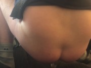 Big cognac bottle up my ass tight fit