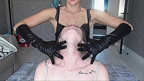 Black gloves massage your neck! MP4
