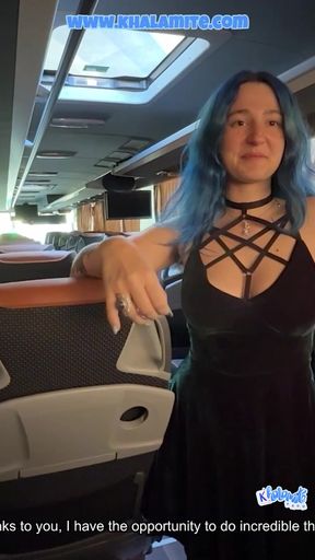 I prove my skills to a subscriber - fuck with a subscriber on a POV bus
