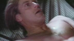 ”Vintage porno where COUGAR with enormous breasts rides shaft”