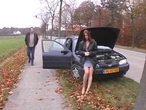After a Car Breakdown, She Makes Him Hot and Then Comes Home with Her for More