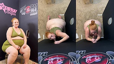 SSBBW Julie Ginger Milks A BBC at Glory Hole And Gets Facial