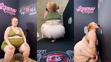 SSBBW Julie Ginger Milks A BBC at Glory Hole And Gets Facial