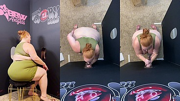 SSBBW Julie Ginger Milks A BBC at Glory Hole And Gets Facial