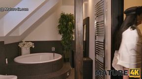 Intimate Moments: A Caring Connection with a Stunning Mature Neighbor