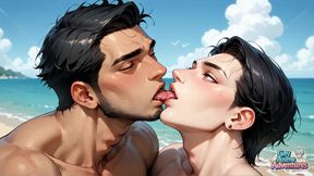 A Muscular Dude Likes an Ass-fuck Climax on the Beach, Covered in Enjoy Jam - the Best Gay XXX!