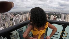 Petite Brazilian baddie banged in the ASS on the penthouse balcony