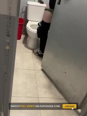 Boy Opens Cubicle and Catch His Friend Peeing