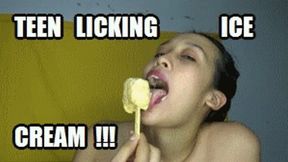 TONGUE FETISH LICKING THREE DIFFERENT ICE CREAMS TEEN PUCCA KIP4K SD WMV