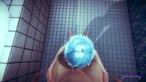 Yaoi Femboy POV Blue Suck a Dick and Bareback in a Shower