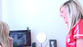 Babes Watching Backstage Their Sexy Scenes and Laugh