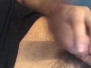 Slapping my Dick on my Belly - Guy Slaps Cock