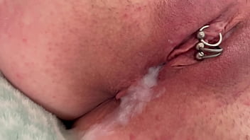 Blow Foreskin Dick with view on my BigTits and fuck my Pierced Pussy and Creampie