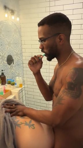 Behind the Scenes!! Psilo Siren & Matt Fuck in the Morning While They Are Brushing Their Teeth!!