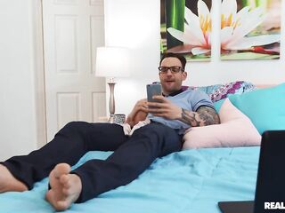 Creepy roomie caught with panties wrapped around weenie