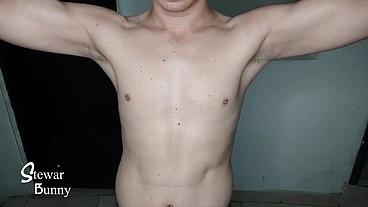 playing with my breast and cream