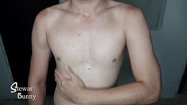 playing with my breast and cream