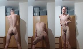 Super skinny twink twerks his perfect tiny ass raw femboy solo
