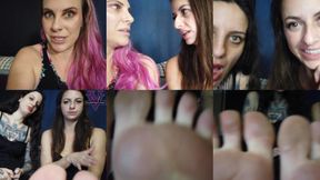 Vicky's shrunken Step-Son foot slave gets borrowed by Indica and Elli