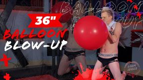 Liam Idols Blows Up 36" Red Balloon in Jockstrap Barefoot