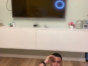 Muscle man gets NAKED doing your workout at home