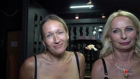 2 horny milf wives creampie gangbang cuckold husband