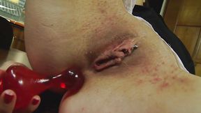 Business Exec Tiffany Doll Plugs Ass With Toys And Spunk-Spraying Dick