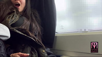 Latina rides stranger's cock on the public train