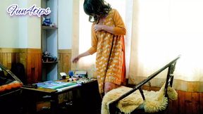 Slut Tearing her clothes.