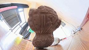 8K YIDE gets off work with smelly shoes socks and feet humiliating the dwarf VR360