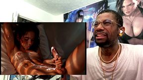 beautiful transgender teen discovering her hard tasty girl cock and gets her whole body cum covered, ai generated