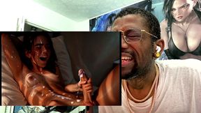 beautiful transgender teen discovering her hard tasty girl cock and gets her whole body cum covered, ai generated