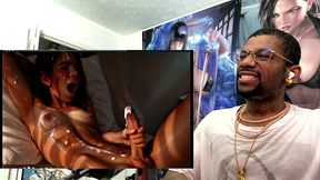 beautiful transgender teen discovering her hard tasty girl cock and gets her whole body cum covered, ai generated